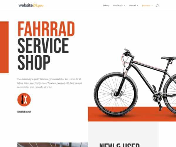 Muster Website Fahrrad