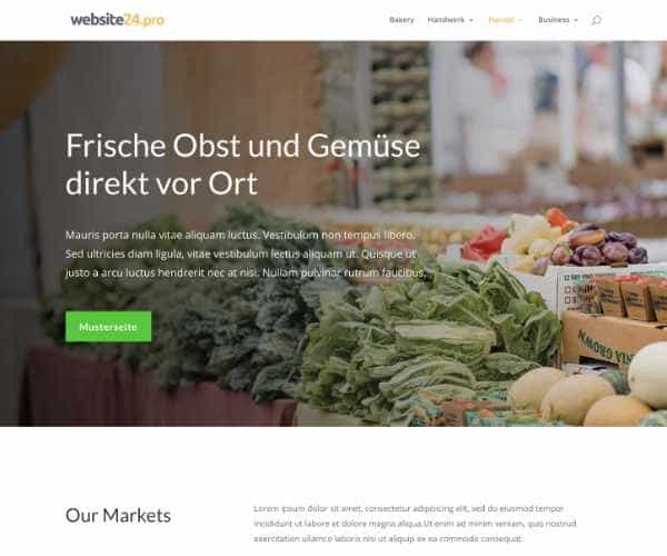 Muster Website Gemüsehändler